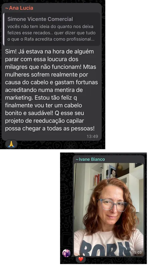 Depoimento de aluna do Programa de Reeducação Capilar